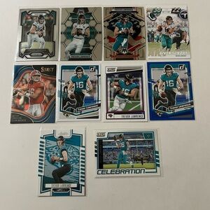 Trevor Lawrence QB Jacksonville Jaguars Lot of 10 NFL Football Trading Cards